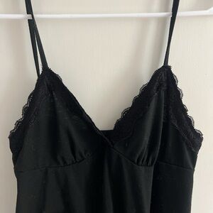 Black lace baby doll top tank top